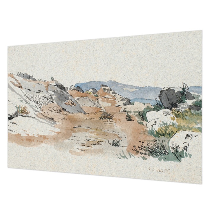 Tapéta Falra, Wallfluent, Szikla táj, Bézs, 104 x 70 cm, Nem Szőtt, Nappaliba, Szobába, 010100060020000285511