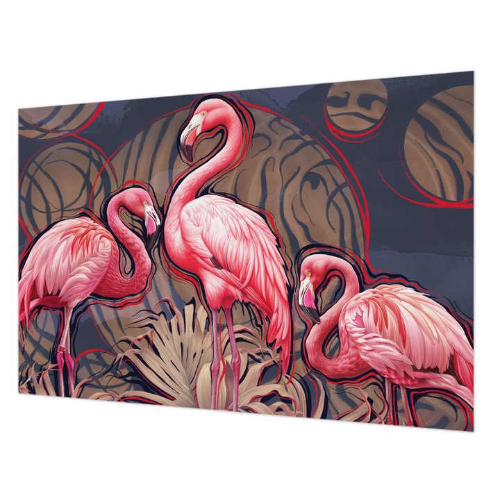 Fotótapéta Falra, Wallfluent, Rózsaszín flamingók, Rózsaszín, 104 x 70 cm, Nem Szőtt, Élénk Színek, 010100060020000285523