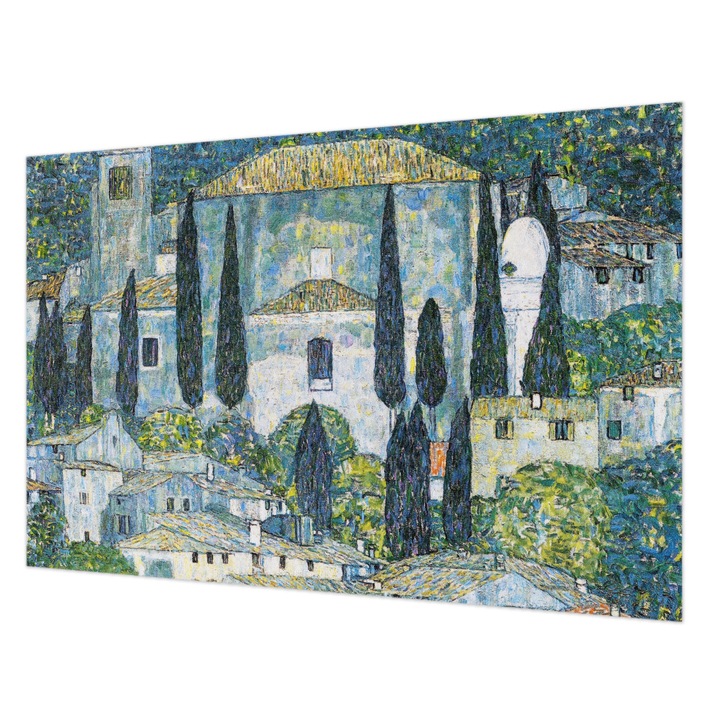 Tapéta Vlies Fali Dekoráció, Wallfluent, Ciprusházak, Kék, 104 x 70 cm, Nem Szőtt, Könnyen Felszerelhető, 010100060020000285564