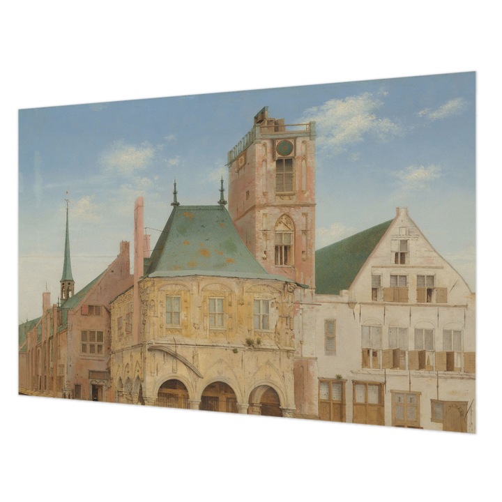 Tapéta Falra, Wallfluent, Történelmi városháza, Kék, 104 x 70 cm, Vlies, Fali Dekoráció, 010100060020000285617