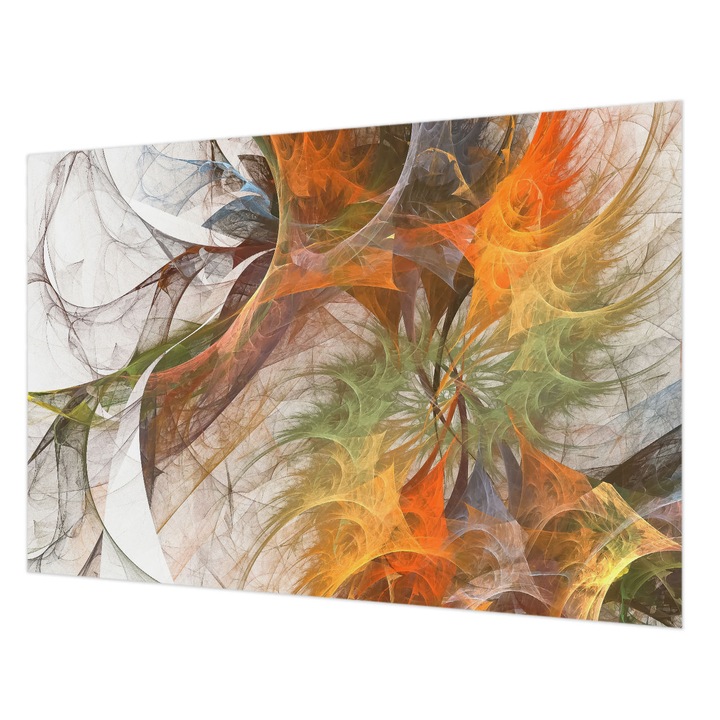 Tapéta Vlies Fali Dekoráció, Wallfluent, Absztrakt kaleidoszkóp, Narancssárga, 152 x 104 cm, Nem Szőtt, Modern Tapétatekercs, 010100060030000009372