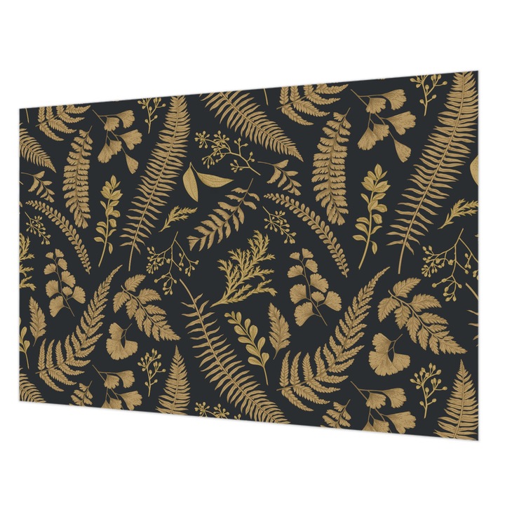 Dekor Tapéta, Wallfluent, Botanikai levelek, Fekete, 152 x 104 cm, Vlies, Dekoráció, 010100060030000012658