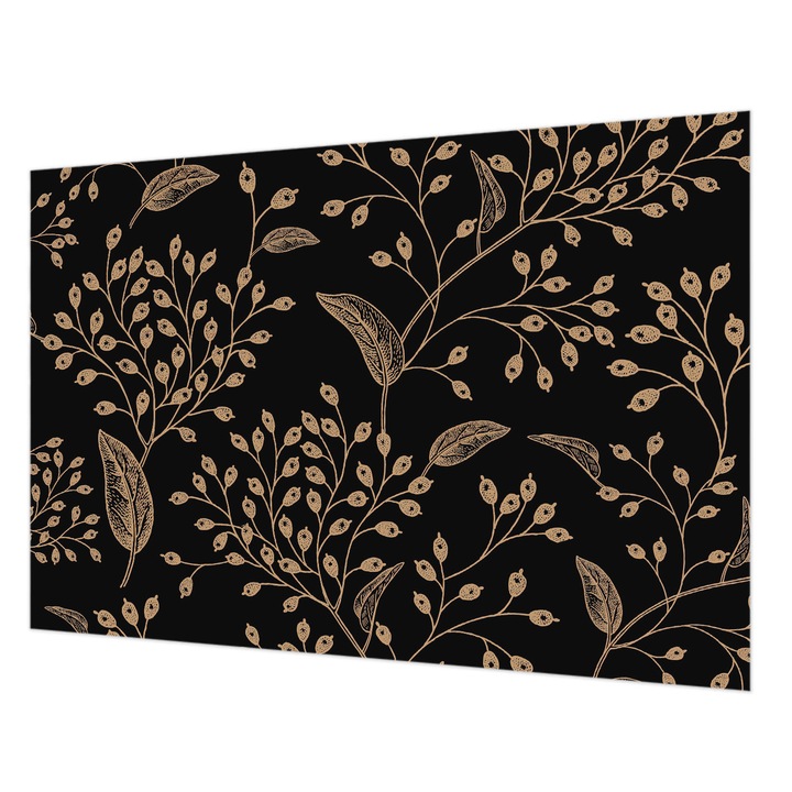 Dekor Tapéta, Wallfluent, Botanikai elegancia, Fekete, 152 x 104 cm, Vlies, Falra, 010100060030000012673