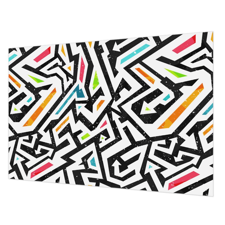 Tapéta Falra, Wallfluent, Absztrakt mozaik, Fekete, 152 x 104 cm, Vlies, Modern Dizájn, 010100060030000013058