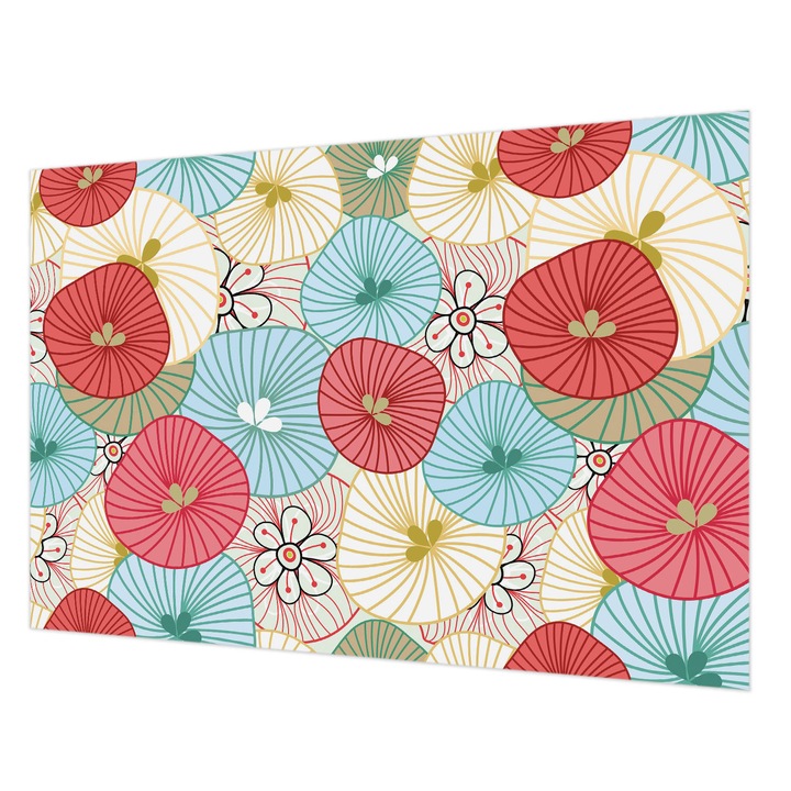 Tapéta Falra, Wallfluent, Virágminta, Piros, 152 x 104 cm, Nem Szőtt, Öko, 010100060030000012932