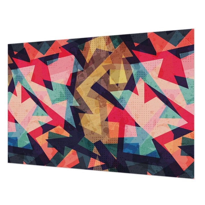 Tapéta Falra, Wallfluent, Színes minta, Piros, 152 x 104 cm, Vlies, Modern Tapétatekercs, 010100060030000013067