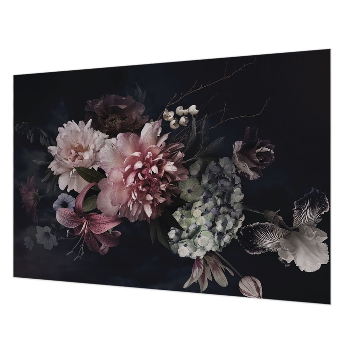 Tapéta Vlies Fali Dekoráció, Wallfluent, Virágkötészet, Fekete, 152 x 104 cm, Nem Szőtt, Élénk Színek, 010100060030000019487