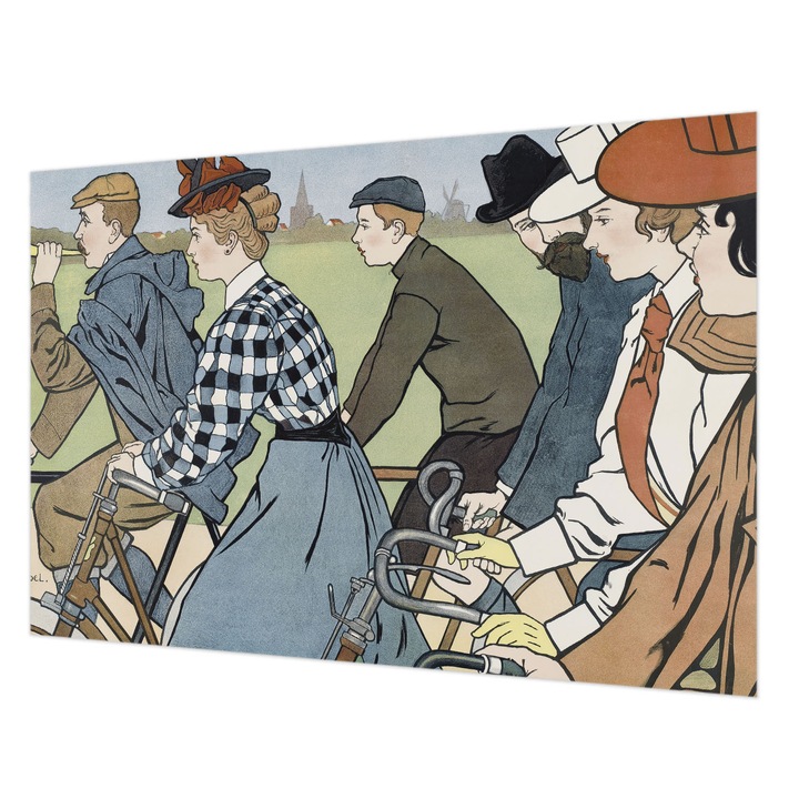 Dekor Tapéta, Wallfluent, Veterán kerékpárosok, Fehér, 152 x 104 cm, Vlies, Fali Dekoráció, 010100060030000031567