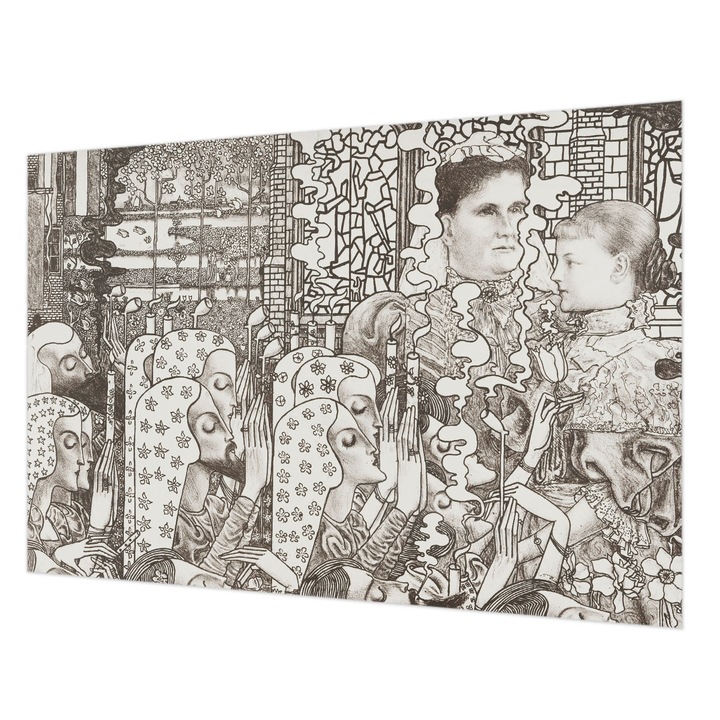 Dekor Tapéta, Wallfluent, Virágportrék, Fekete, 152 x 104 cm, Nem Szőtt, Klasszikus, 010100060030000031727