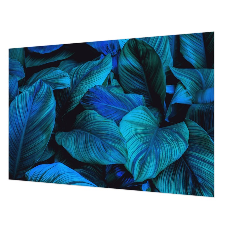 Tapéta Falra, Wallfluent, Kék levelek, Kék, 152 x 104 cm, Nem Szőtt, Modern Belsőépítészeti Dekoráció, 010100060030000049174