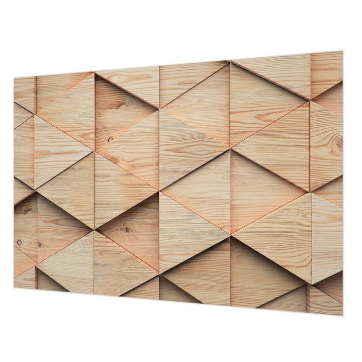 Tapéta Falra, Wallfluent, Fa mozaik, Bézs, 152 x 104 cm, Vlies, Modern Tapétatekercs, 010100060030000056574