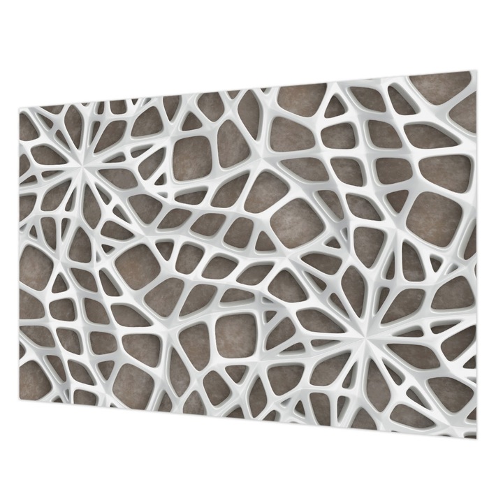 Tapéta Falra, Wallfluent, Geometriai hálózat, Fehér, 152 x 104 cm, Nem Szőtt, Nappaliba, Szobába, 010100060030000056606