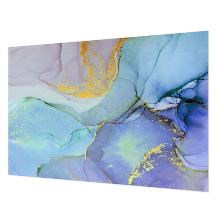 Fotótapéta Falra, Wallfluent, Akvarell formák, Kék, 152 x 104 cm, Vlies, Klasszikus, 010100060030000077412