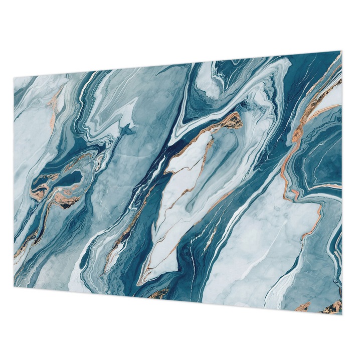 Tapéta Vlies Fali Dekoráció, Wallfluent, Ásványi elegancia, Kék, 152 x 104 cm, Nem Szőtt, Erős Ragasztó, 010100060030000281913