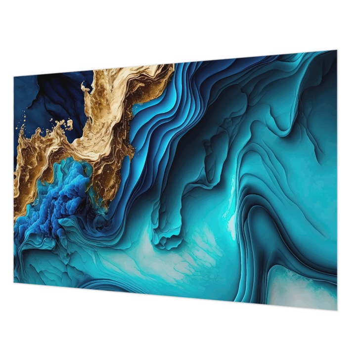 Dekor Tapéta, Wallfluent, Energiahullámok, Kék, 152 x 104 cm, Nem Szőtt, Modern Belsőépítészeti Dekoráció, 010100060030000282561