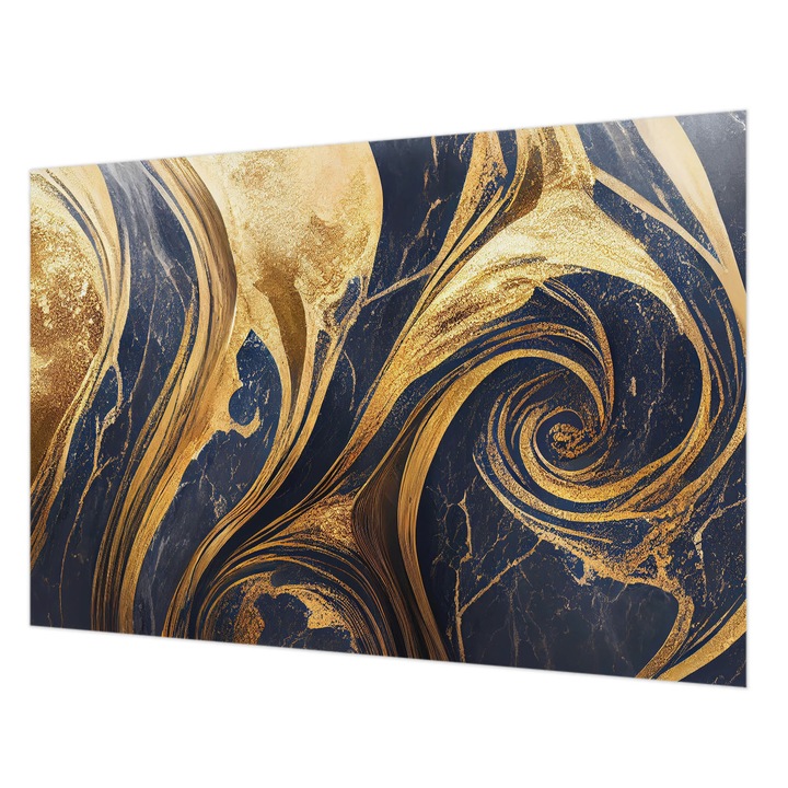 Dekor Tapéta, Wallfluent, Márvány minták, Tengerészkék, 152 x 104 cm, Nem Szőtt, Élénk Színek, 010100060030000282559