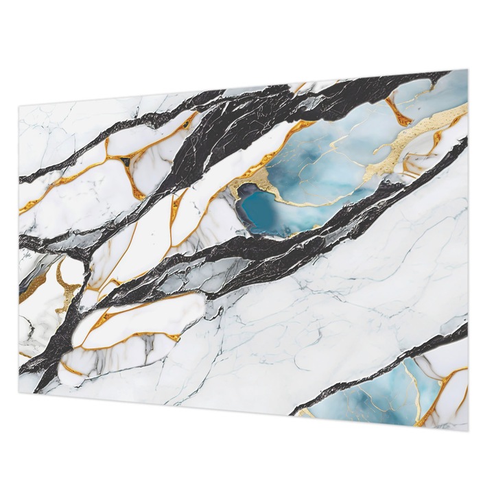 Dekor Tapéta, Wallfluent, Elegáns márvány, Fehér, 152 x 104 cm, Nem Szőtt, Nappaliba, Szobába, 010100060030000282616