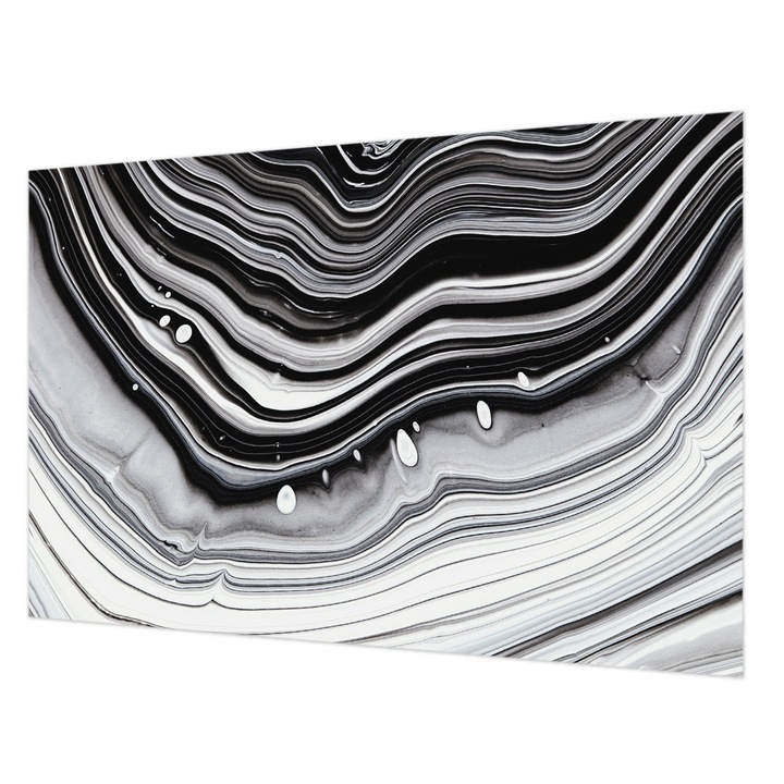 Fotótapéta Falra, Wallfluent, Optikai hullámok, Fekete és fehér, 104 x 70 cm, Nem Szőtt, Modern Belsőépítészeti Dekoráció, 010100060020000077320