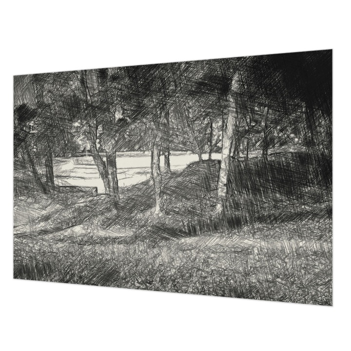 Tapéta Vlies Fali Dekoráció, Wallfluent, Egy békés táj, Fekete és fehér, 152 x 104 cm, Nem Szőtt, Könnyen Felszerelhető, 010100060030000282785