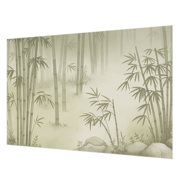 Dekor Tapéta, Wallfluent, Békés táj, Zöld, 152 x 104 cm, Nem Szőtt, Modern Belsőépítészeti Dekoráció, 010100060030000284709