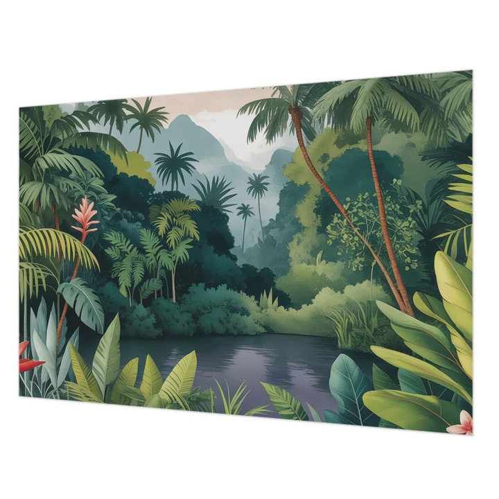 Dekor Tapéta, Wallfluent, Egzotikus táj, Zöld, 152 x 104 cm, Vlies, Könnyen Felszerelhető, 010100060030000284720