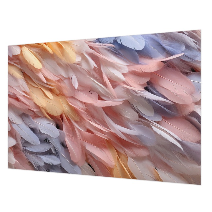 Tapéta Vlies Fali Dekoráció, Wallfluent, Pasztell tollak, Rózsaszín, 152 x 104 cm, Nem Szőtt, Előszobába, Hálószobába, 010100060030000282894