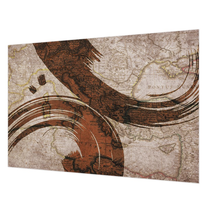 Fotótapéta Falra, Wallfluent, Művészeti térkép, Bézs, 152 x 104 cm, Nem Szőtt, Élénk Színek, 010100060030000284768