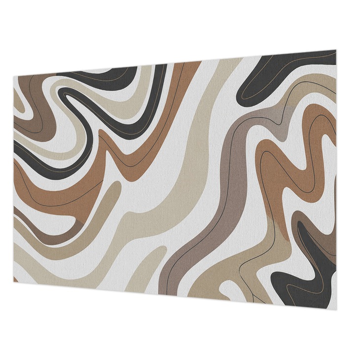 Tapéta Falra, Wallfluent, Harmonikus hullámok, Bézs, 152 x 104 cm, Vlies, Előszobába, Hálószobába, 010100060030000284757