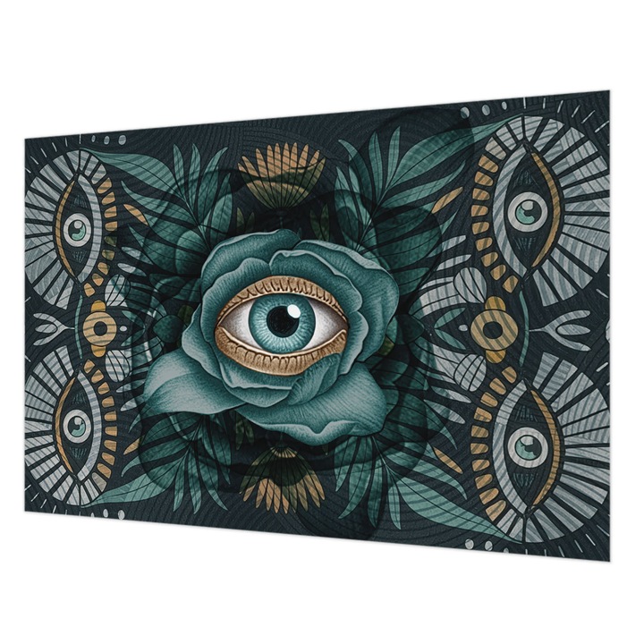 Tapéta Vlies Fali Dekoráció, Wallfluent, Virágszem, Tengerészkék, 152 x 104 cm, Nem Szőtt, Modern Dizájn, 010100060030000284797