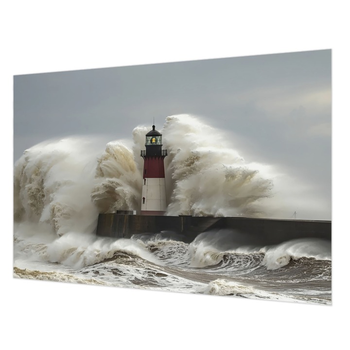 Tapéta Falra, Wallfluent, Tengeri hullámok, Szürke, 152 x 104 cm, Vlies, Nappaliba, Szobába, 010100060030000284867