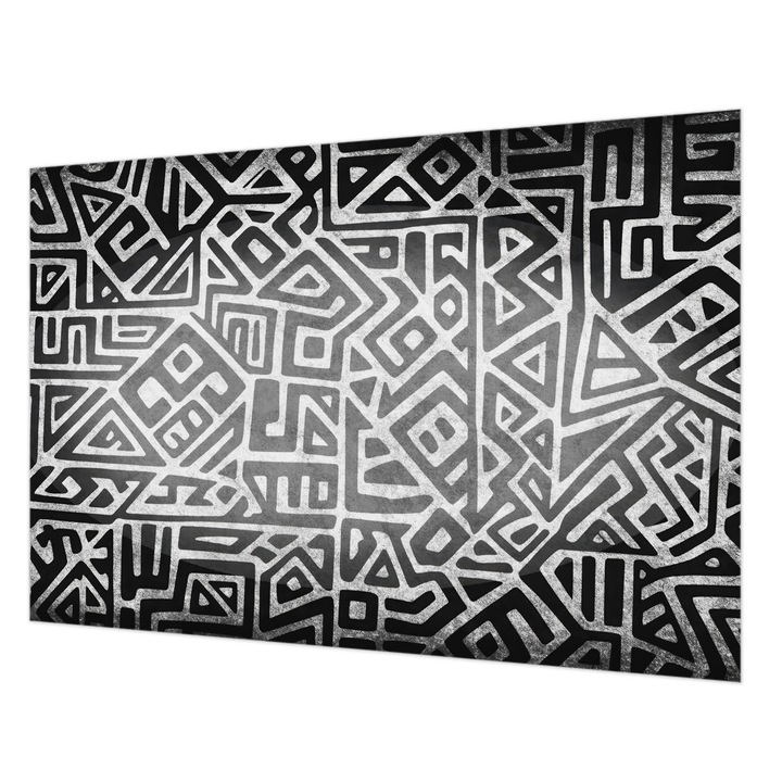 Fotótapéta Falra, Wallfluent, Geometriai labirintus, Fekete és fehér, 152 x 104 cm, Nem Szőtt, Nappaliba, Szobába, 010100060030000284897