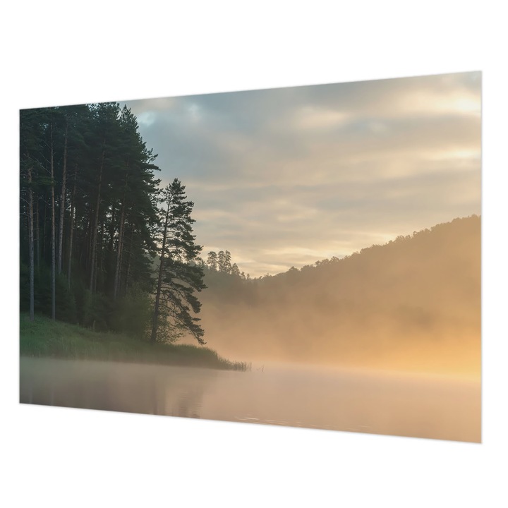 Tapéta Vlies Fali Dekoráció, Wallfluent, Ködös reggel, Zöld, 152 x 104 cm, Nem Szőtt, Élénk Színek, 010100060030000284932