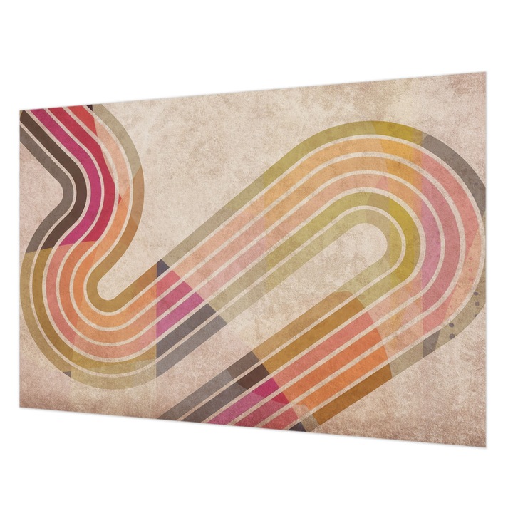 Tapéta Vlies Fali Dekoráció, Wallfluent, Geometriai vonalak, Bézs, 152 x 104 cm, Nem Szőtt, Modern Belsőépítészeti Dekoráció, 010100060030000284935