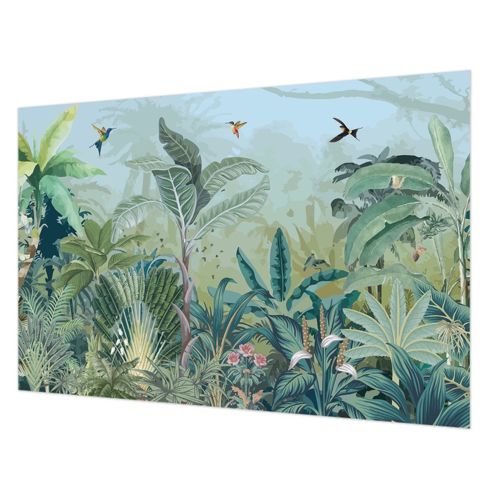 Tapéta Falra, Wallfluent, Trópusi természet, Zöld, 104 x 70 cm, Nem Szőtt, Modern Tapétatekercs, 010100060020000282719