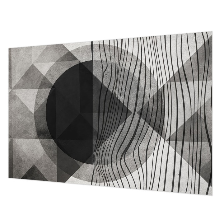 Fotótapéta Falra, Wallfluent, Absztrakt formák, Fekete és fehér, 152 x 104 cm, Vlies, Erős Ragasztó, 010100060030000284885