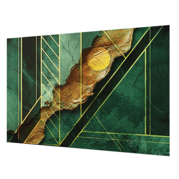 Dekor Tapéta, Wallfluent, Geometriai feszültség, Zöld, 152 x 104 cm, Vlies, Modern Belsőépítészeti Dekoráció, 010100060030000284958