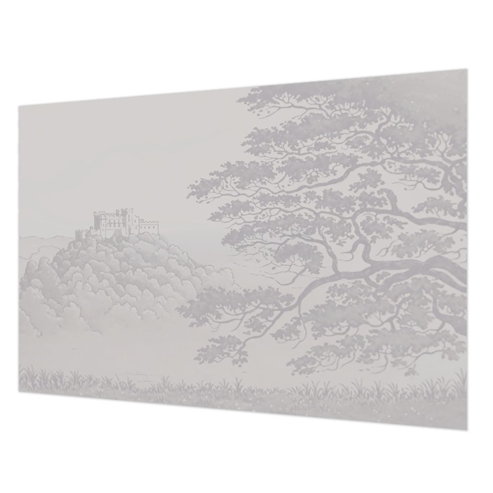 Dekor Tapéta, Wallfluent, Vár táj, Szürke, 152 x 104 cm, Nem Szőtt, Könnyen Felszerelhető, 010100060030000284972