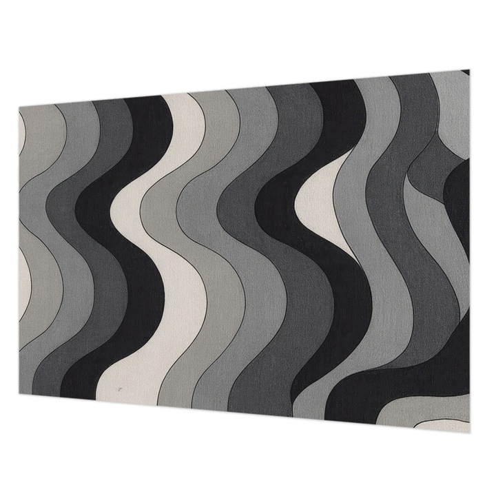 Tapéta Falra, Wallfluent, Szürke hullámok, Szürke, 152 x 104 cm, Vlies, Élénk Színek, 010100060030000284984