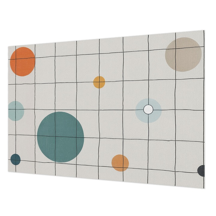 Tapéta Falra, Wallfluent, Színes körök, Fehér, 152 x 104 cm, Vlies, Öko, 010100060030000284982