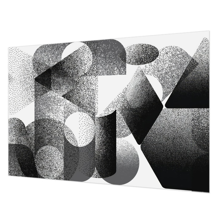 Tapéta Falra, Wallfluent, Geometriai alakzatok, Fekete és fehér, 152 x 104 cm, Vlies, Stílusos, 010100060030000284980