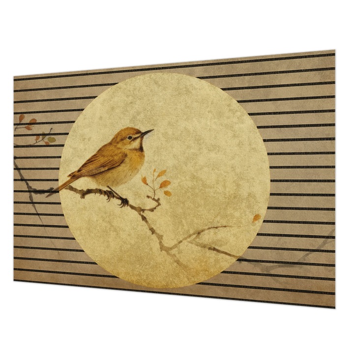 Tapéta Falra, Wallfluent, Harmónia madár, Fehér, 152 x 104 cm, Vlies, Könnyen Felszerelhető, 010100060030000285001