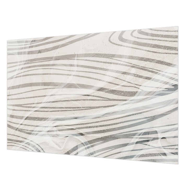 Vlies Fotótapéta De Perete, Wallfluent, Linii ondulate, Alb, 152 x 104 cm, Decorativ, Lavabil, 010100060030000285077