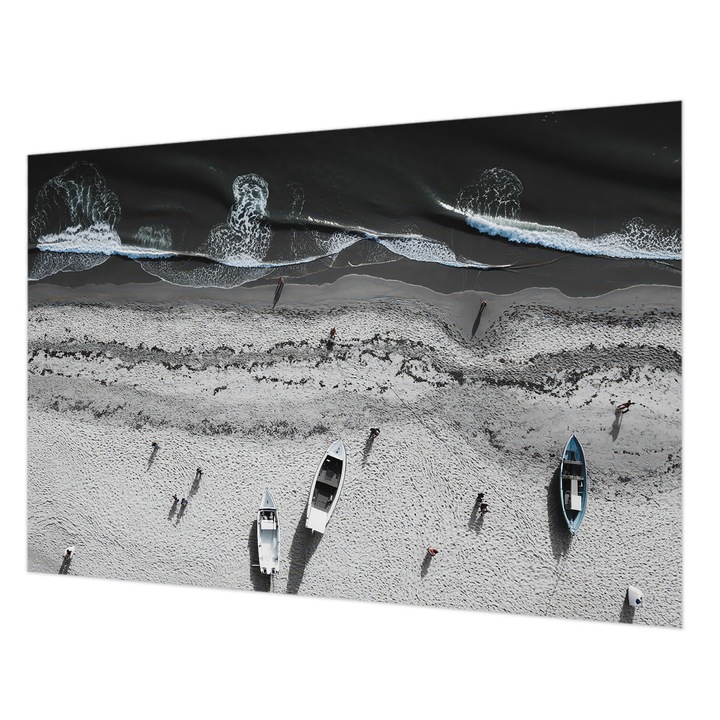 Tapéta Falra, Wallfluent, Strand nyugalom, Szürke, 152 x 104 cm, Nem Szőtt, Modern Tapétatekercs, 010100060030000285116