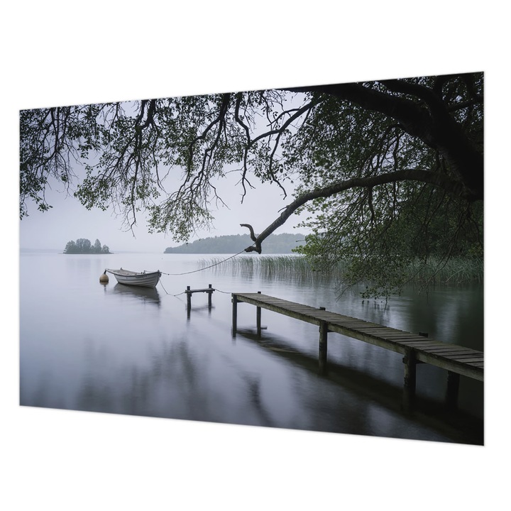 Tapéta Falra, Wallfluent, Egy nyugodt tó, Szürke, 152 x 104 cm, Nem Szőtt, Dekoráció, 010100060030000285121