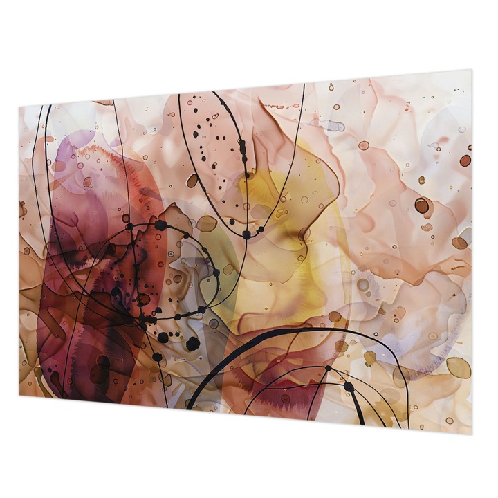 Tapéta Vlies Fali Dekoráció, Wallfluent, Absztrakt harmónia, Barna, 152 x 104 cm, Nem Szőtt, Élénk Színek, 010100060030000285158