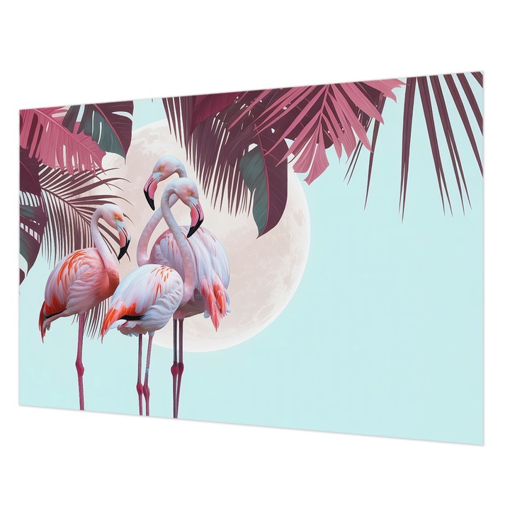 Tapéta Vlies Fali Dekoráció, Wallfluent, Egzotikus madarak, Rózsaszín, 152 x 104 cm, Nem Szőtt, Élénk Színek, 010100060030000285159