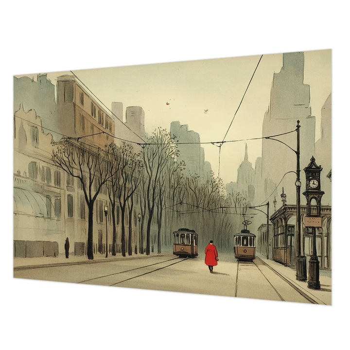 Tapéta Vlies Fali Dekoráció, Wallfluent, Városi szimmetria, Szürke, 152 x 104 cm, Nem Szőtt, Modern Tapétatekercs, 010100060030000285169