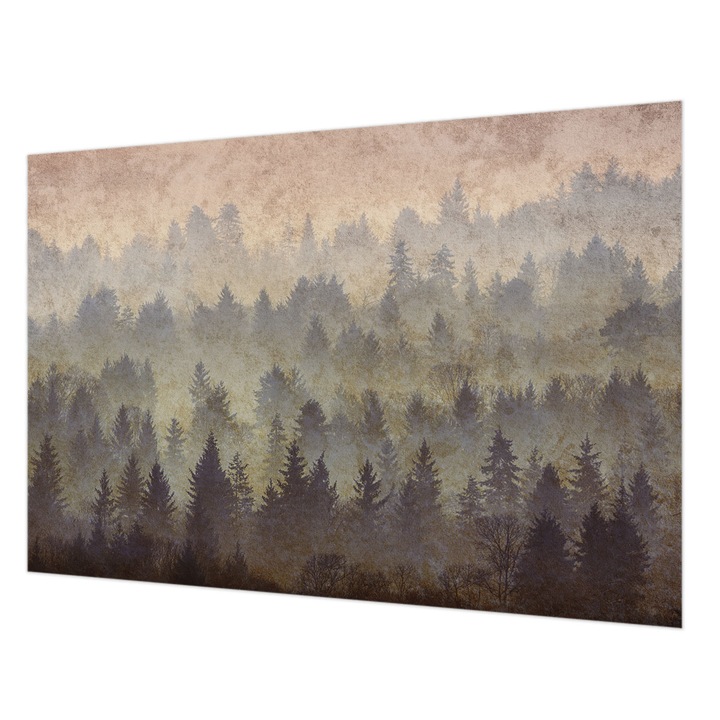 Tapéta Vlies Fali Dekoráció, Wallfluent, Erdei köd, Szürke, 152 x 104 cm, Nem Szőtt, Élénk Színek, 010100060030000285161