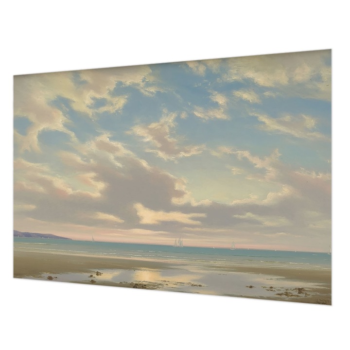 Tapéta Vlies Fali Dekoráció, Wallfluent, Egy csendes part, Kék, 152 x 104 cm, Nem Szőtt, Klasszikus, 010100060030000285172