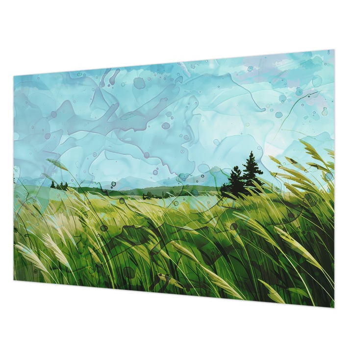 Dekor Tapéta, Wallfluent, Zöld tájak, Zöld, 152 x 104 cm, Nem Szőtt, Modern Dizájn, 010100060030000285190